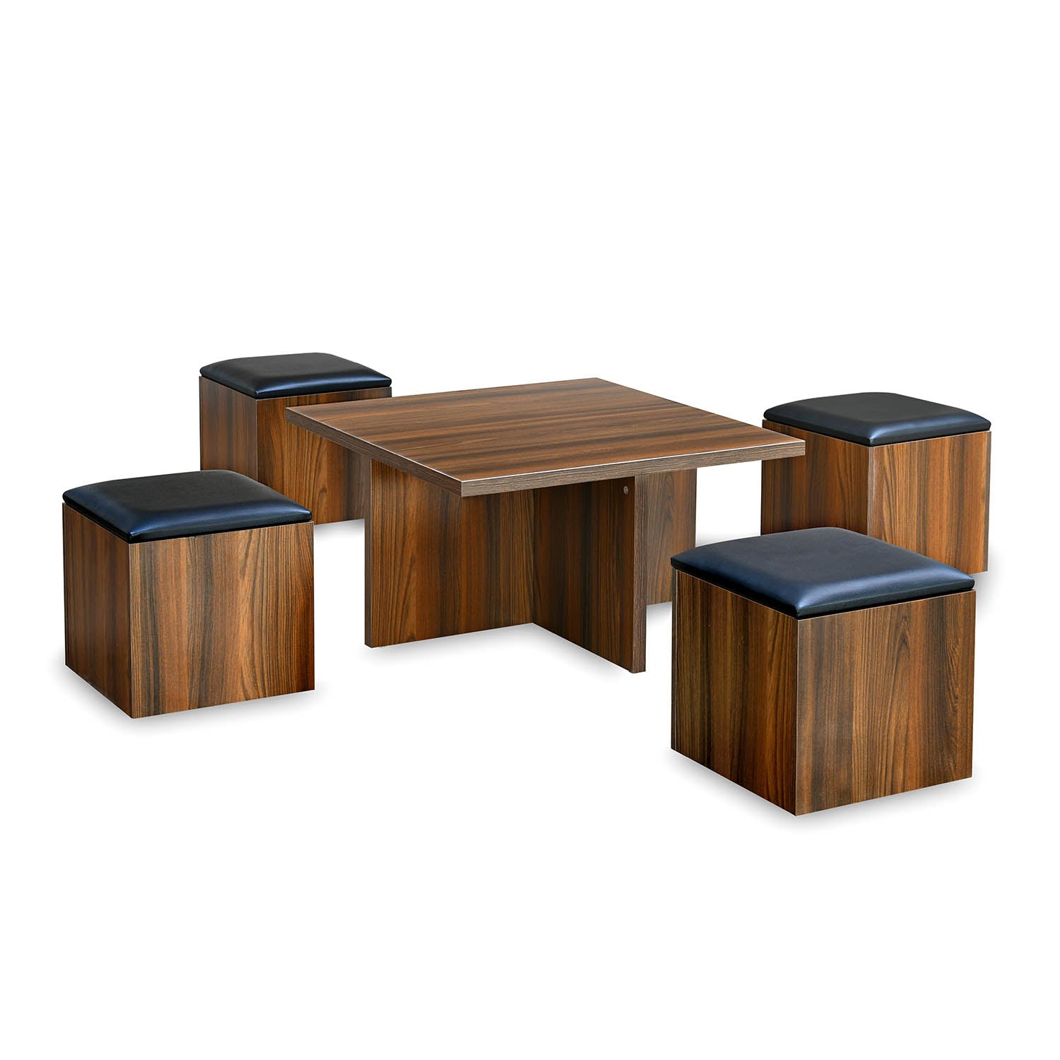 Buy Trendy Engineered Wood Coffee Table Set (Walnut) Online