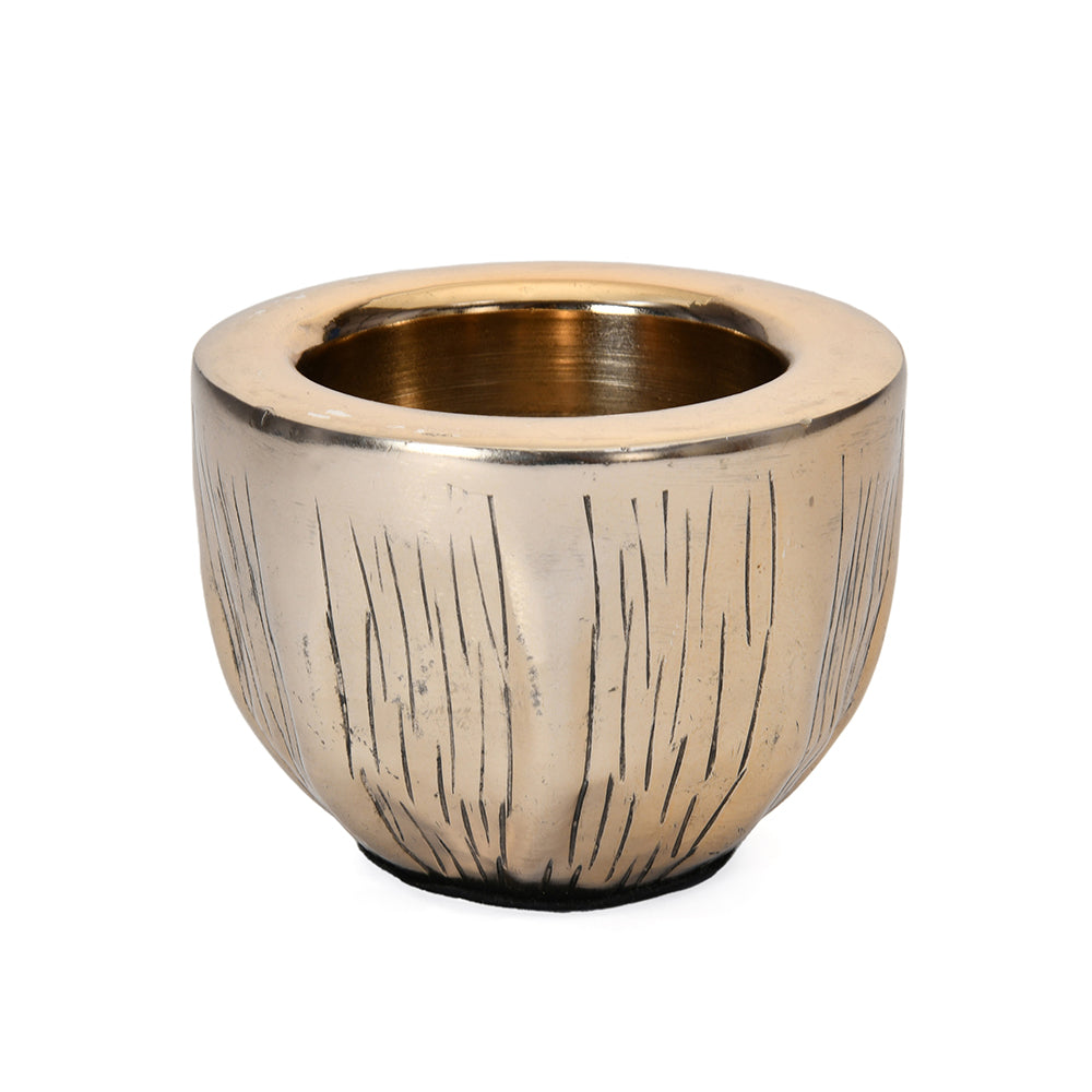 Ripple Metal Stout Votive- Gold