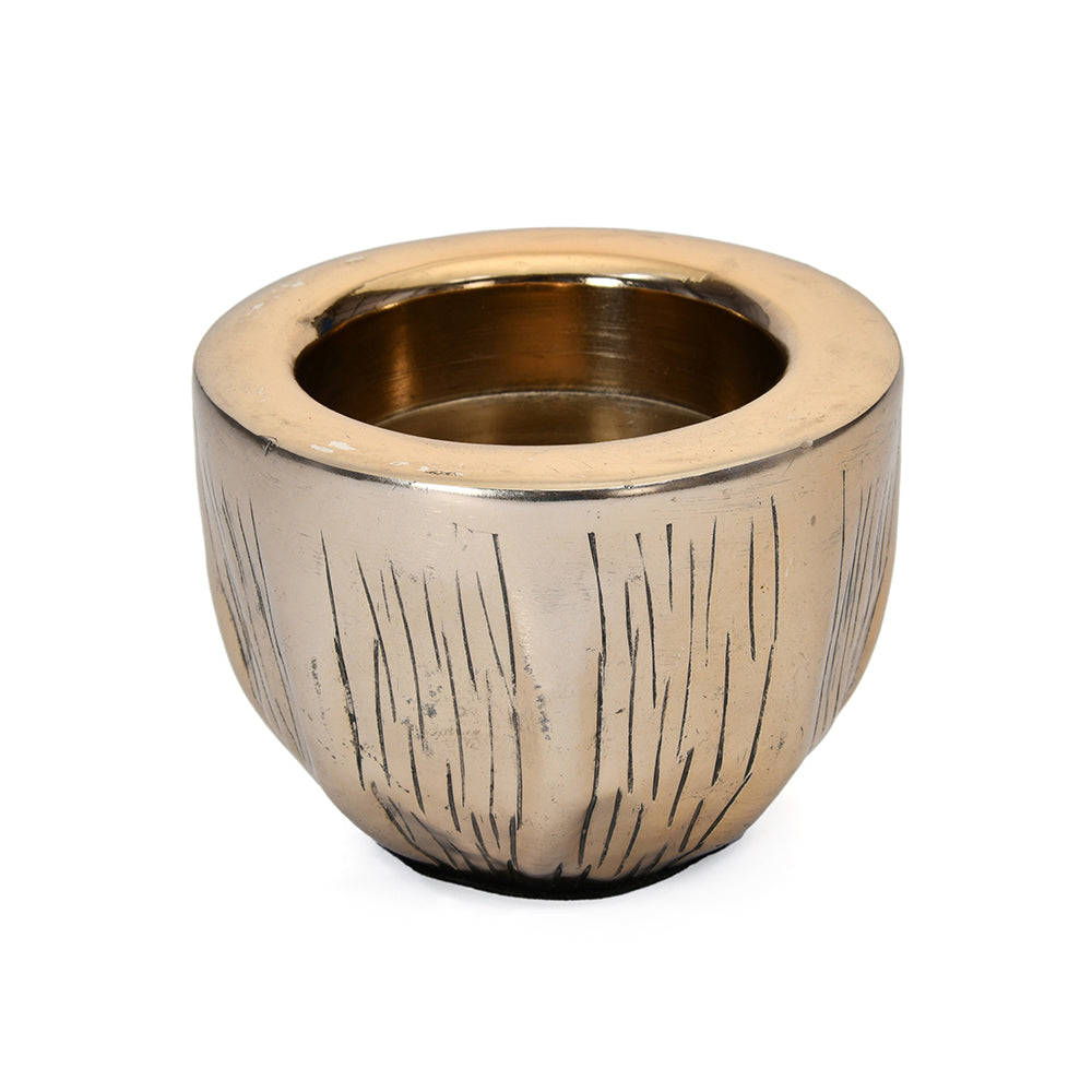 Ripple Metal Stout Votive- Gold