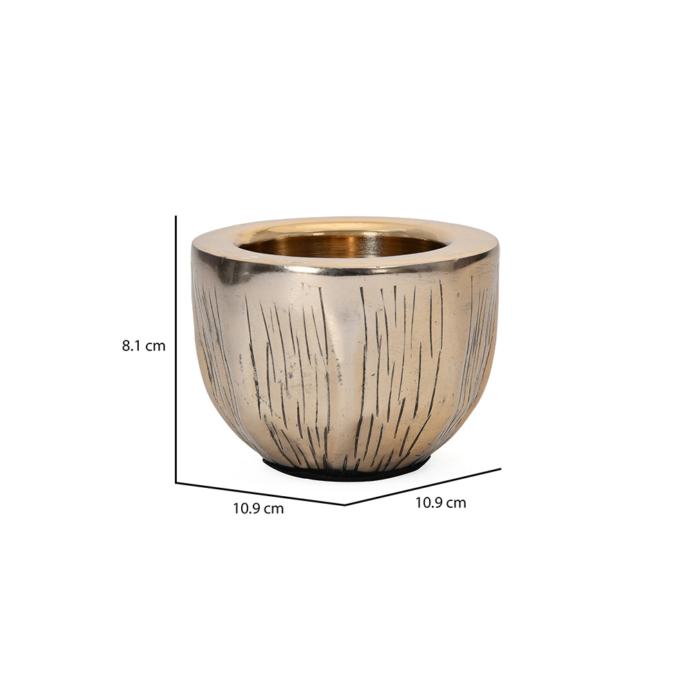 Ripple Metal Stout Votive- Gold