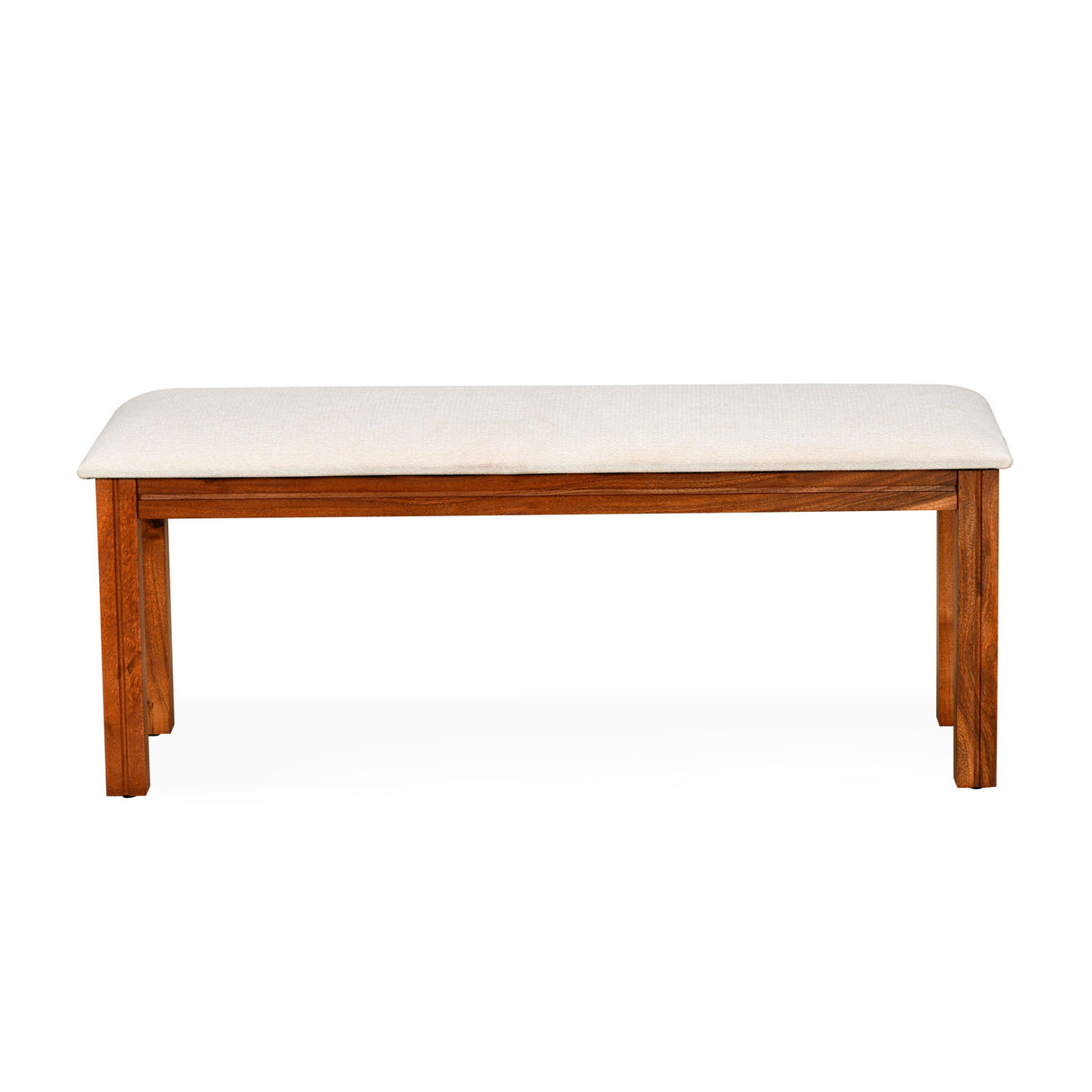 Vera 6 Seater Solid Wood Dining Set With Bench in Honey Brown Finish