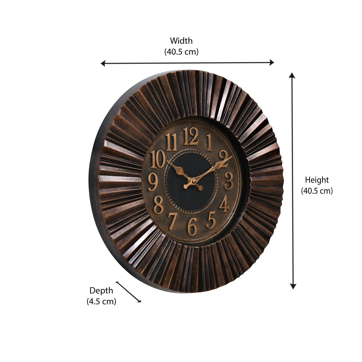 Innova Wall Clock & Mirror Combo- Brown