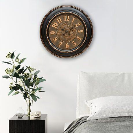 Nilkamal Gold Beads Antique Wall Clock (Black)
