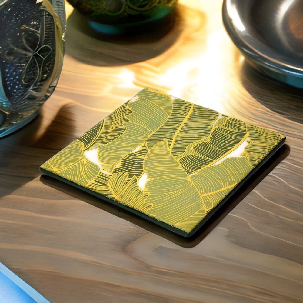 Printed MDF Wooden Trivet- Green