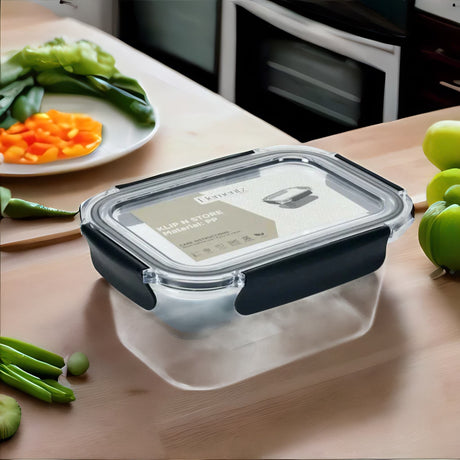 Nilkamal Klip N Store Rectangular 1400 Ml Cannister Storage Container Black